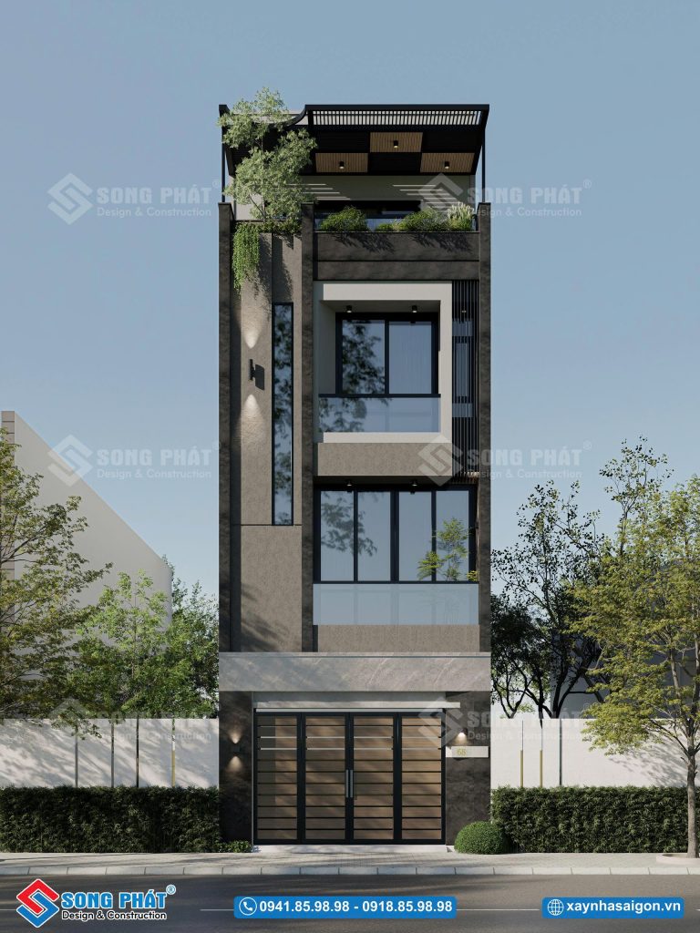 Phối cảnh mặt tiền gia đình chị Phượng đã chốt thi công