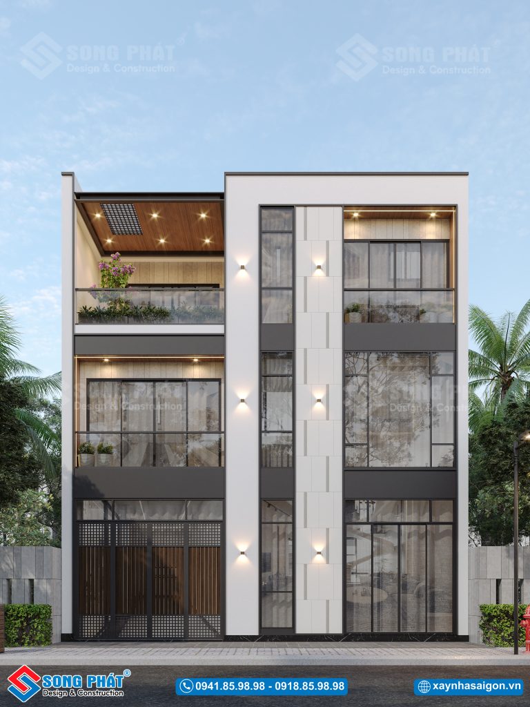 Phối cảnh mặt tiền gia đình chị Linh đã chốt thi công