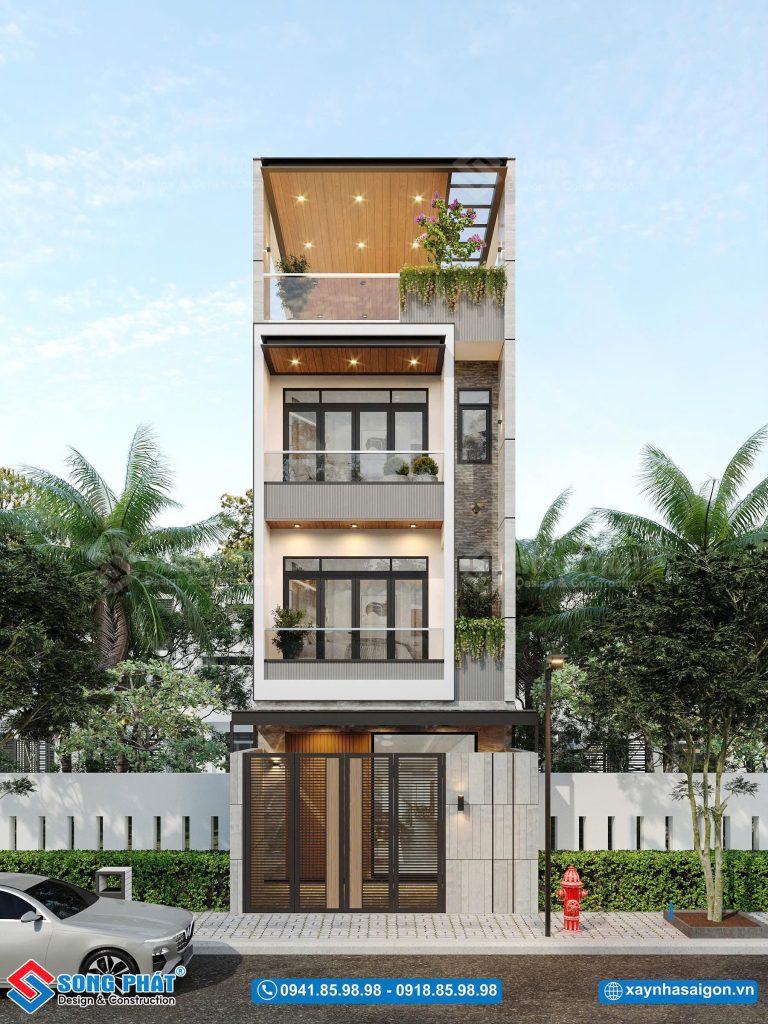 Phối cảnh mặt tiền gia đình anh Chương đã chốt thi công