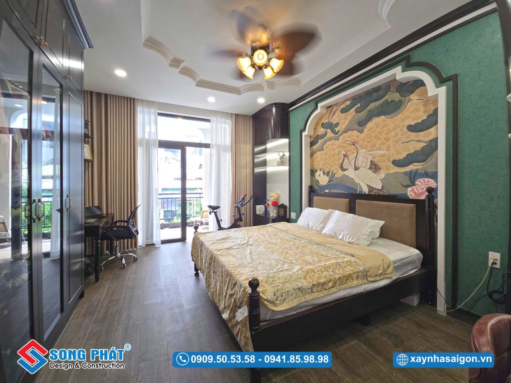 Phòng ngủ Master rộng rãi, bố trí các vật dụng hợp lý tạo cảm giác thoải mái