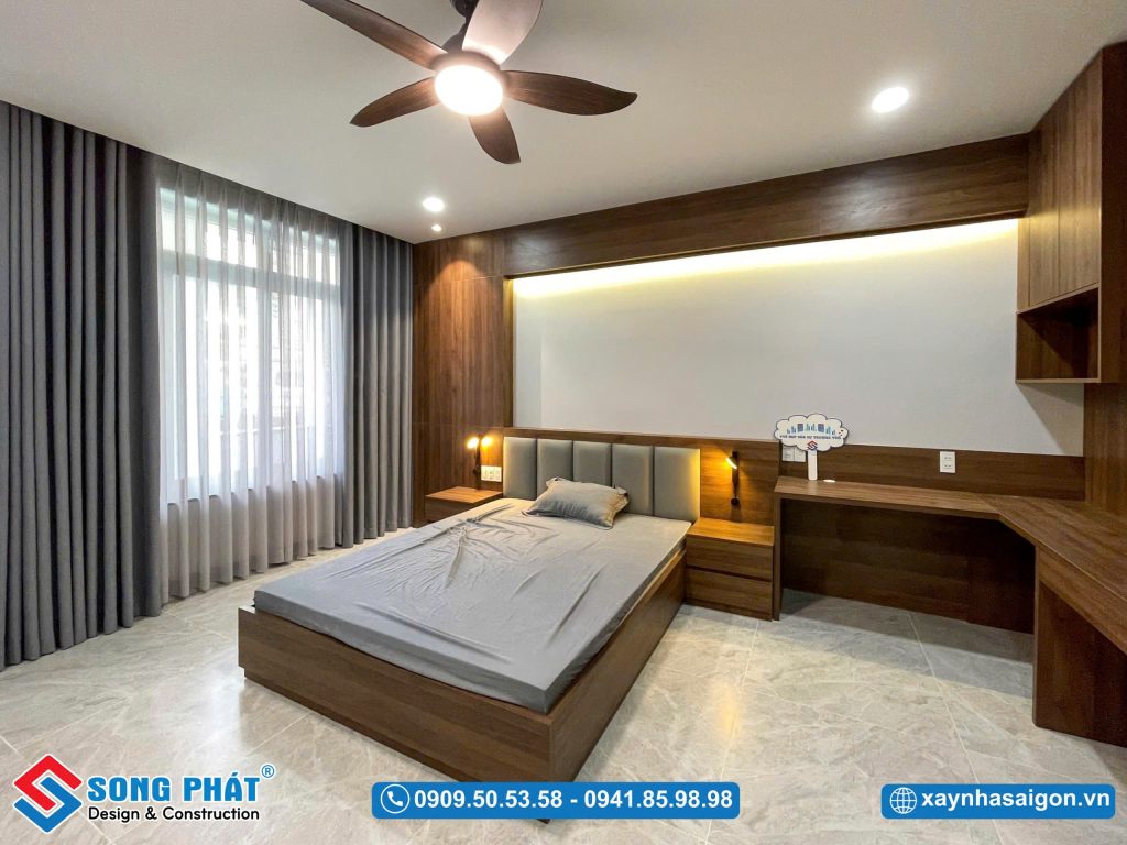 Thiết kế phòng ngủ ở tầng 2 tương tự như lầu 1