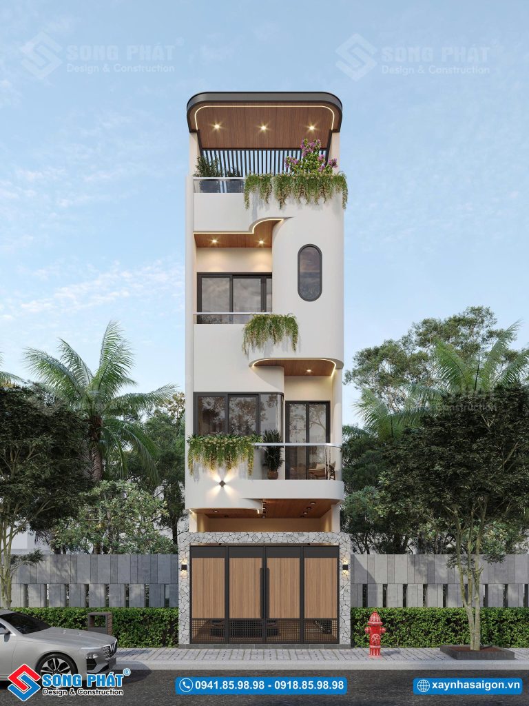Phối cảnh mặt tiền gia đình anh Phương đã chốt thi công