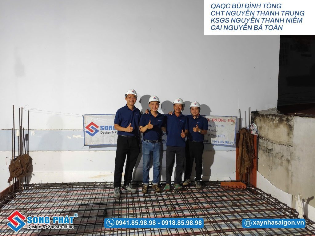 Đội ngũ Song Phát có mặt kiểm tra thép sàn hoàn thiện