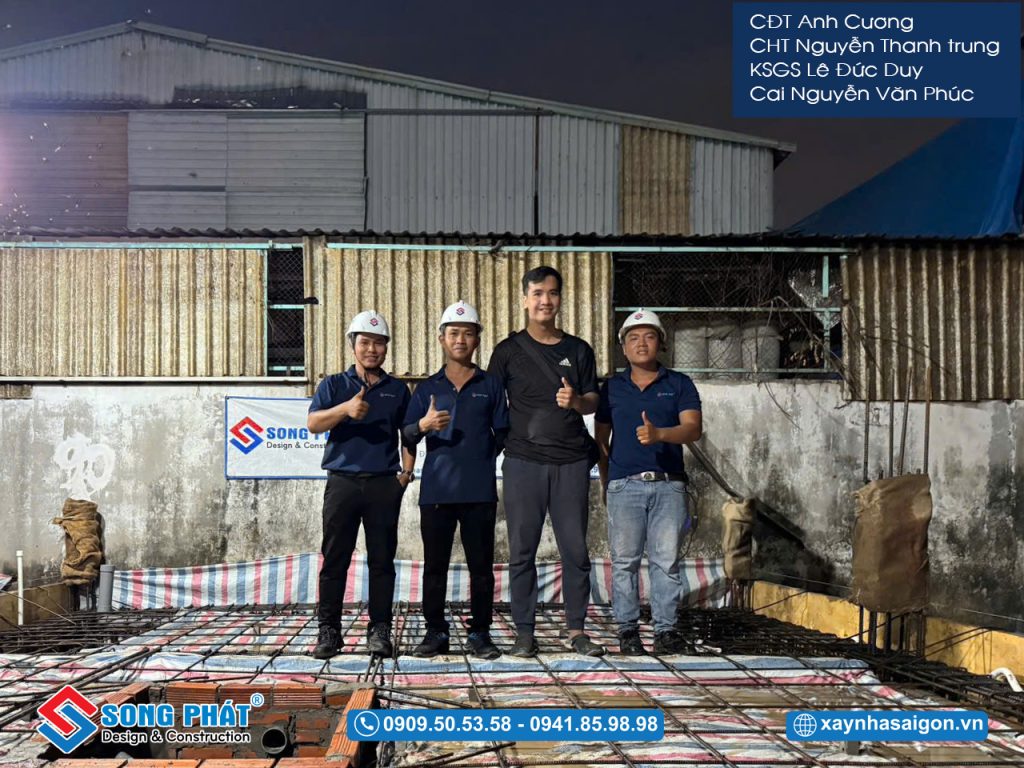 Đội ngũ Song Phát có mặt kiểm tra thép sàn hoàn thiện