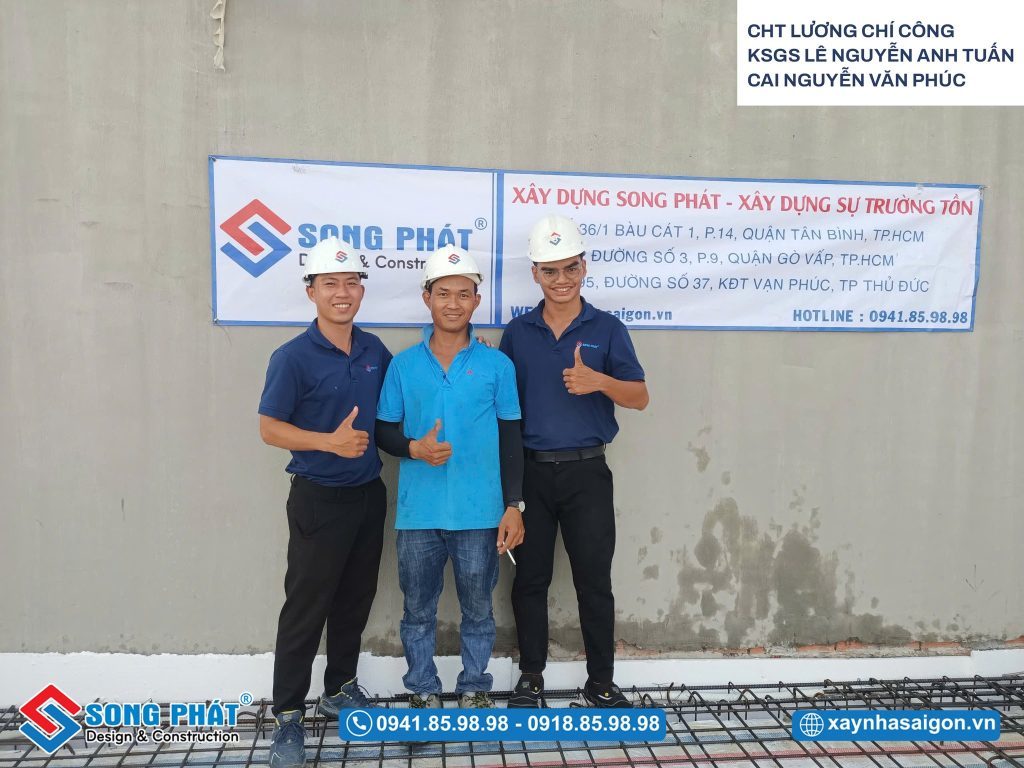 Đội ngũ Song Phát kiểm tra hoàn thiện đi thép sàn