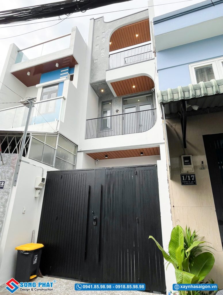 Một góc nhìn khác của mặt tiền nhà phố 3 tầng 3m5x18m