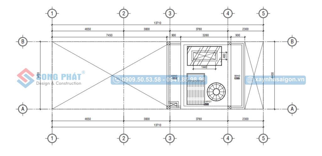 Mặt bằng bố trí vật dụng mái