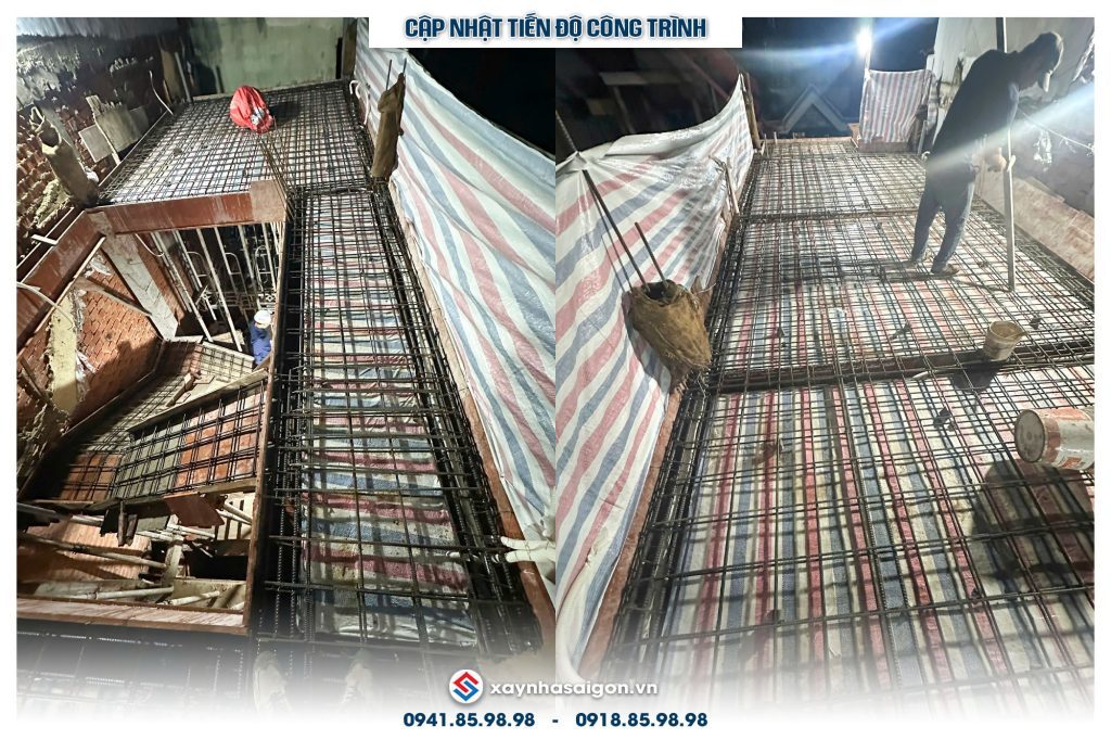 30/08 Hoàn thiện đi thép sàn lầu 3