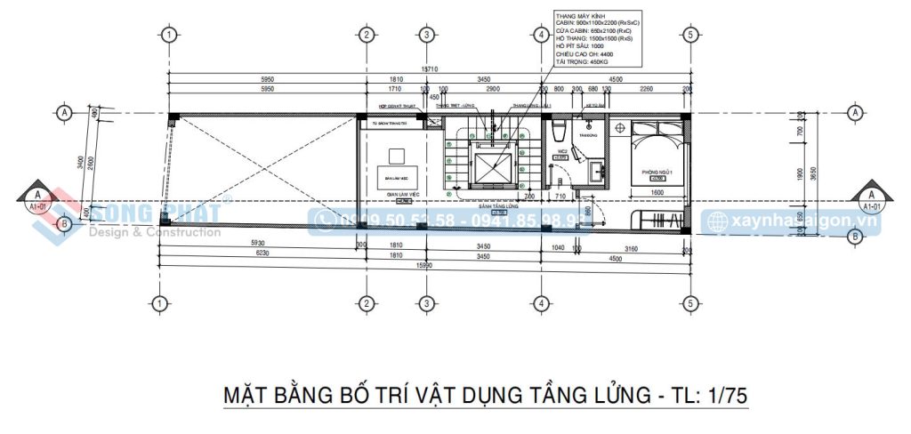 Mặt bằng bố trí vật dụng tầng lửng