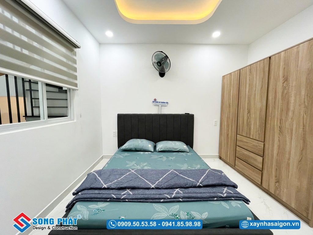 Phòng ngủ với thiết kế tinh gọn, đảm bảo không gian sinh hoạt tiện nghi