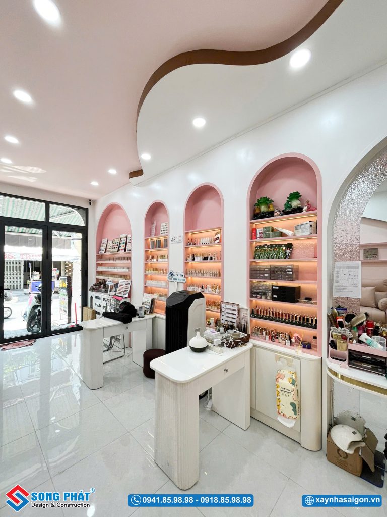 Không gian tầng trệt bố trí linh hoạt, tối ưu diện tích, phù hợp vận hành và hỗ trợ kinh doanh nail hiệu quả.