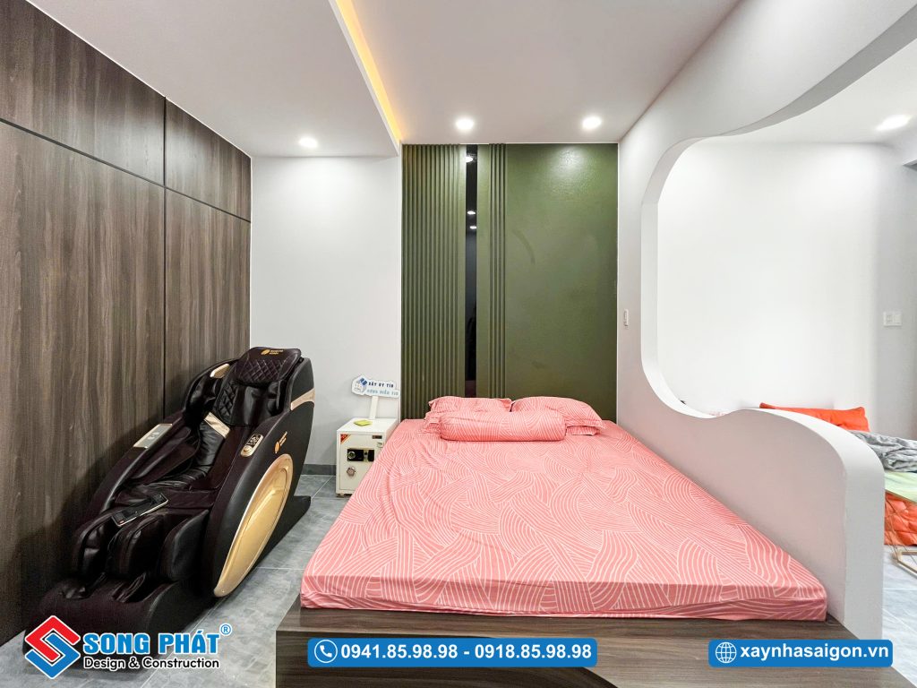 Phòng ngủ master thiết kế ấm cúng, tối ưu công năng, đảm bảo sự riêng tư và thoải mái cho gia chủ.