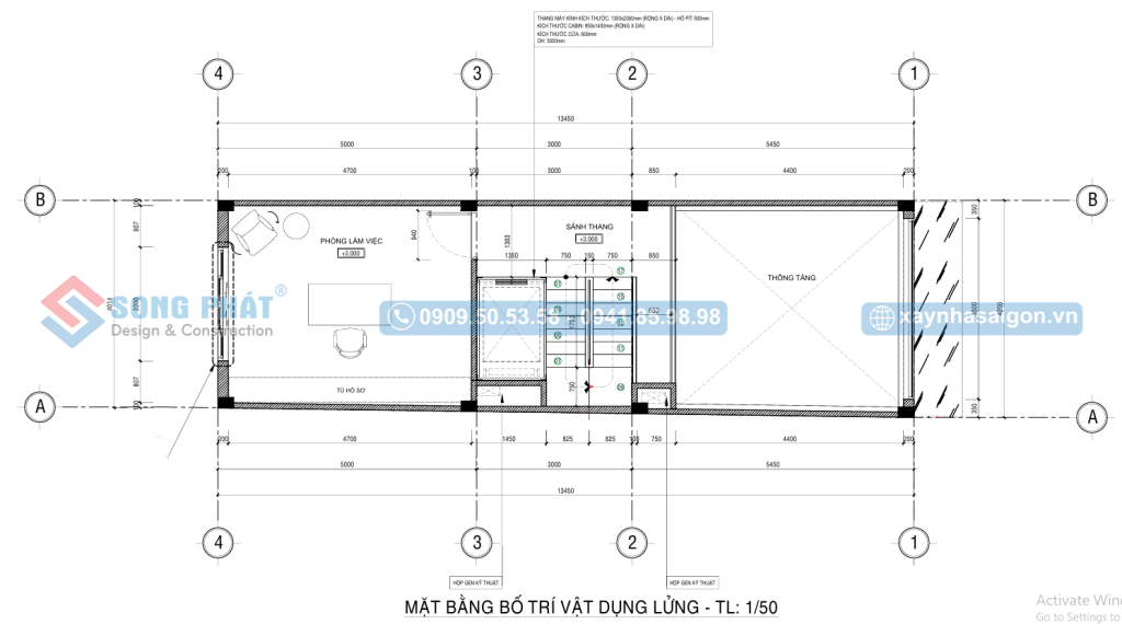 Mặt bằng bố trí vật dụng tầng lửng