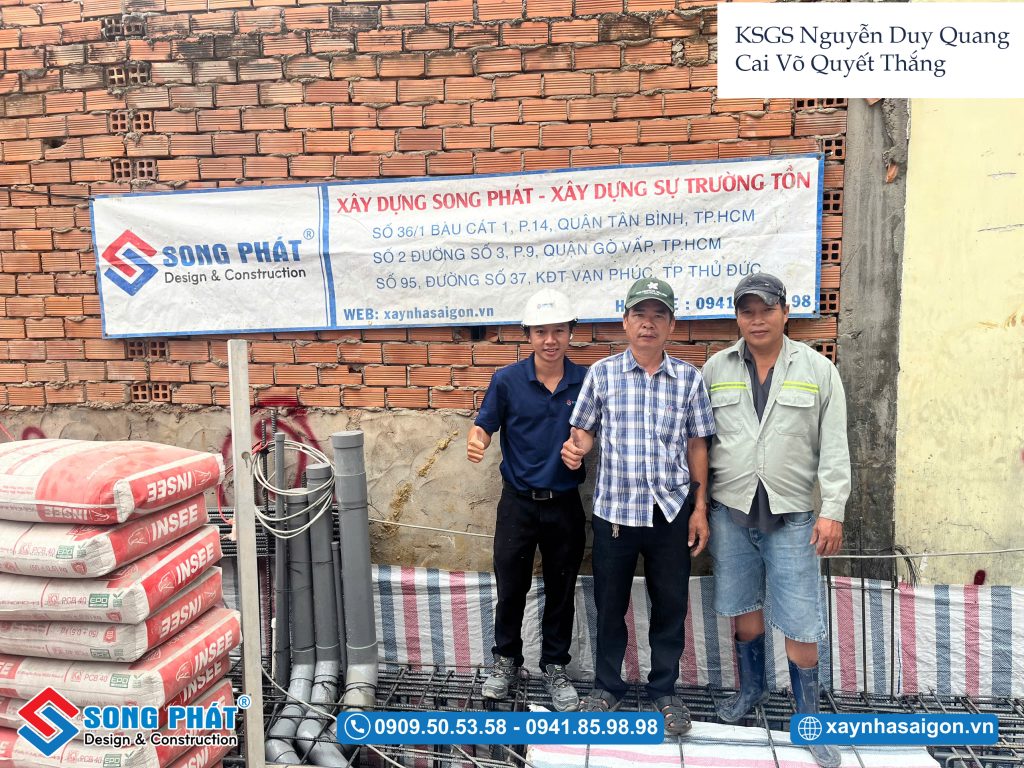 Đội ngũ Song Phát nghiệm thu thép sàn, giám sát quá trình đổ bê tông 