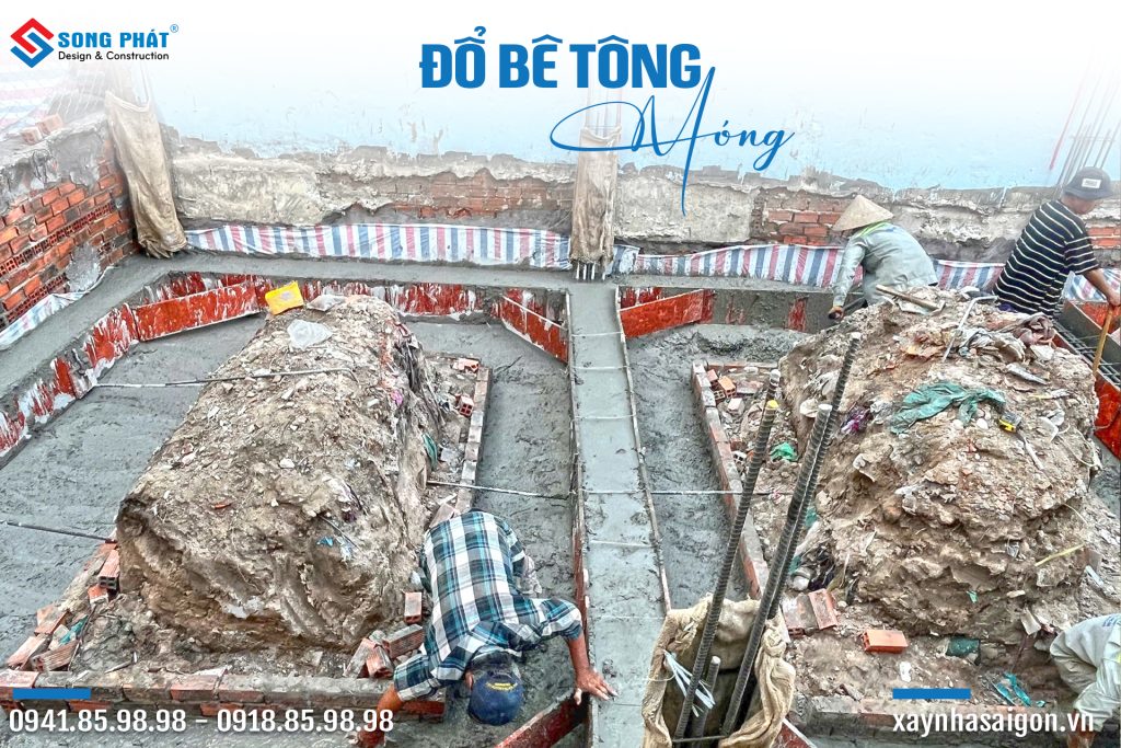 23/07 Đổ bê tông móng 