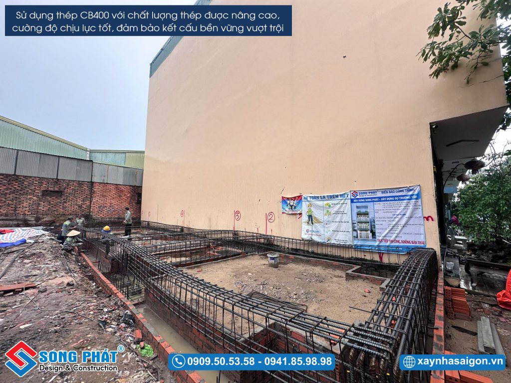 27/05 Lắp đặt thép móng - giằng móng