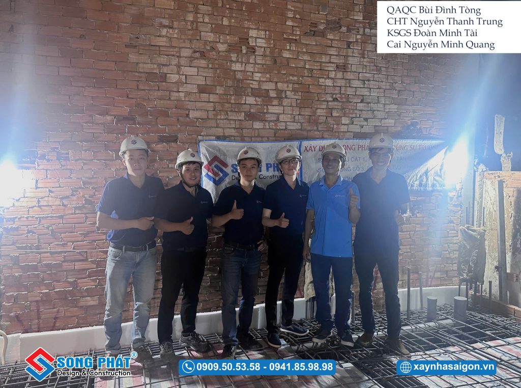 Đội ngũ Song Phát nghiệm thu thép sàn, giám sát quá trình đổ bê tông 