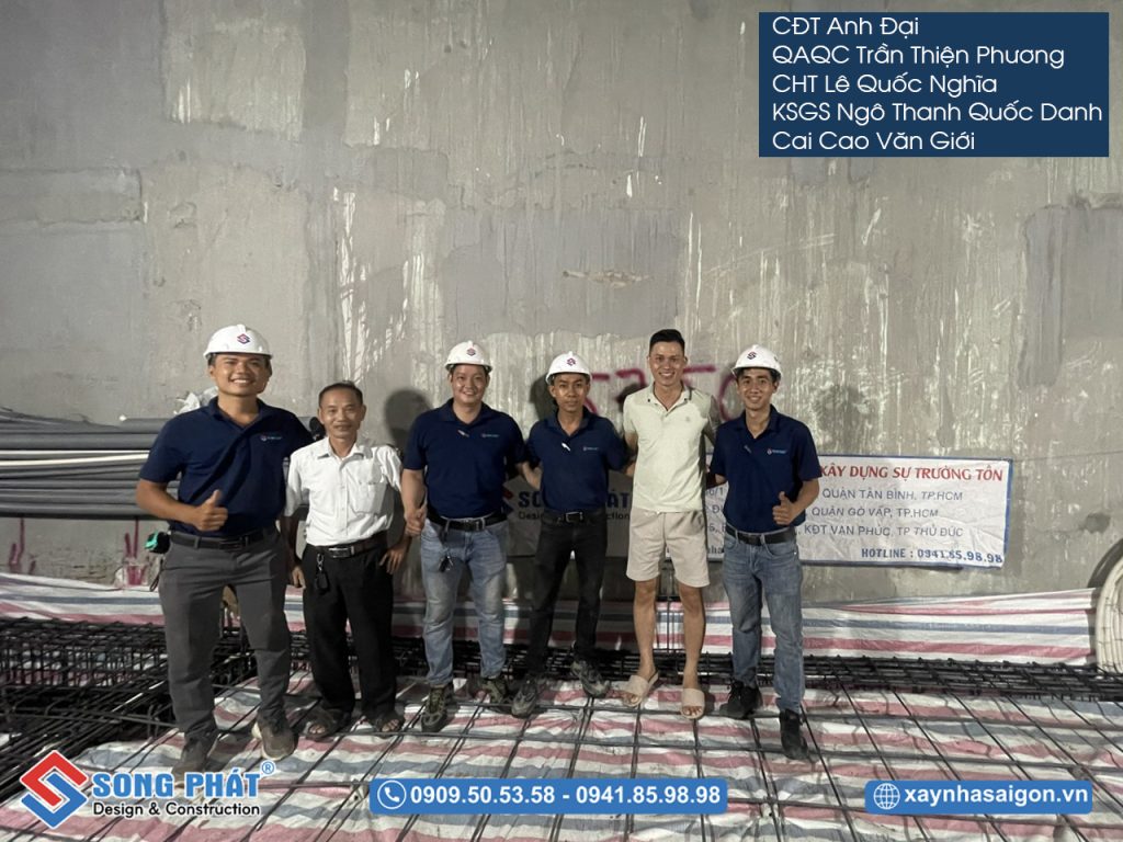 Đội ngũ Song Phát nghiệm thu thép sàn, giám sát quá trình đổ bê tông 