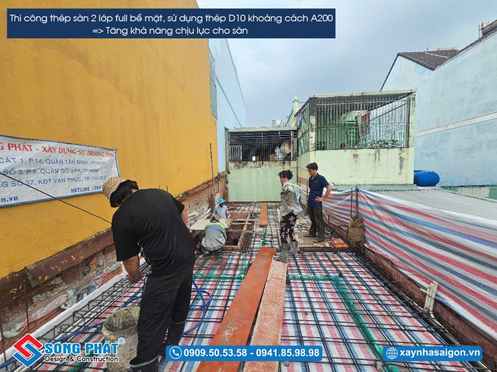 22/05 Hoàn thiện đi thép sàn lầu 2 