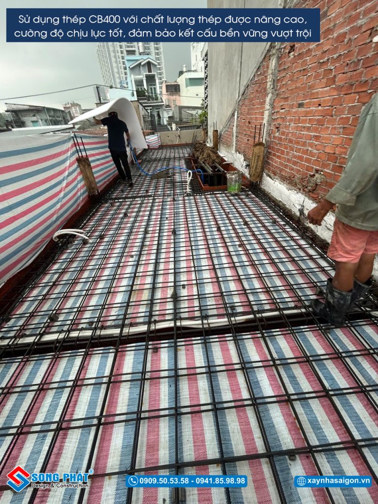 08/06 Hoàn thiện đi thép sàn lầu 1 