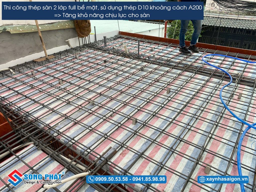 15/04 Hoàn thiện đi thép sàn lầu 1 