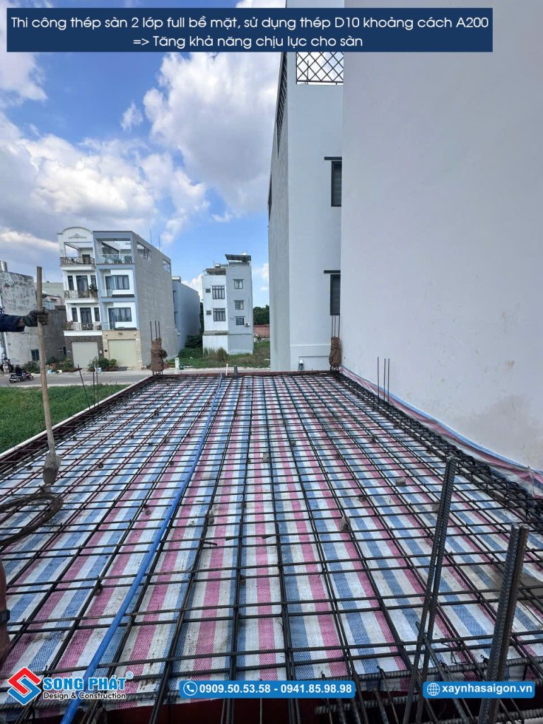 09/04 Hoàn thiện đi thép sàn lầu 1 