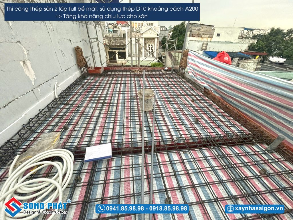 18/07 Thi công thép sàn lầu 2