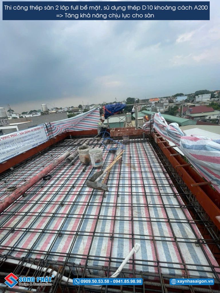 22/05 Hoàn thiện đi thép sàn sân thượng 