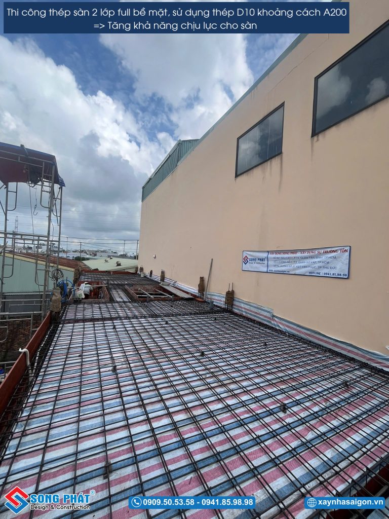 25/06 Hoàn thiện đi thép sàn lầu 1 