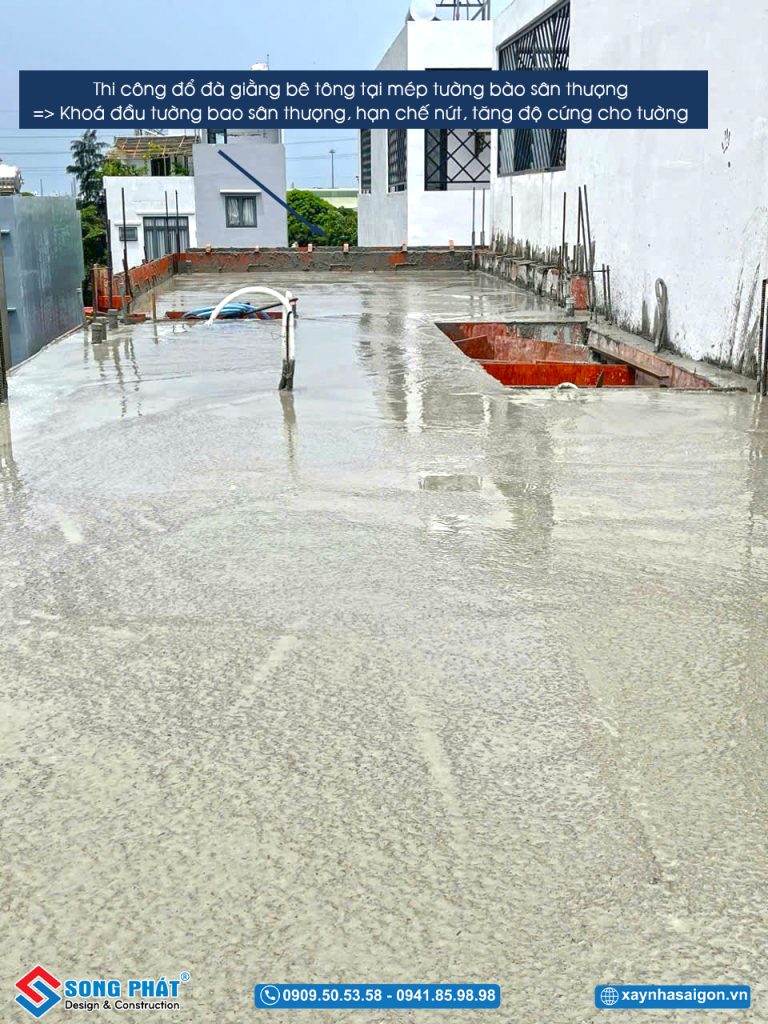 Đổ bê tông sàn sân thượng 