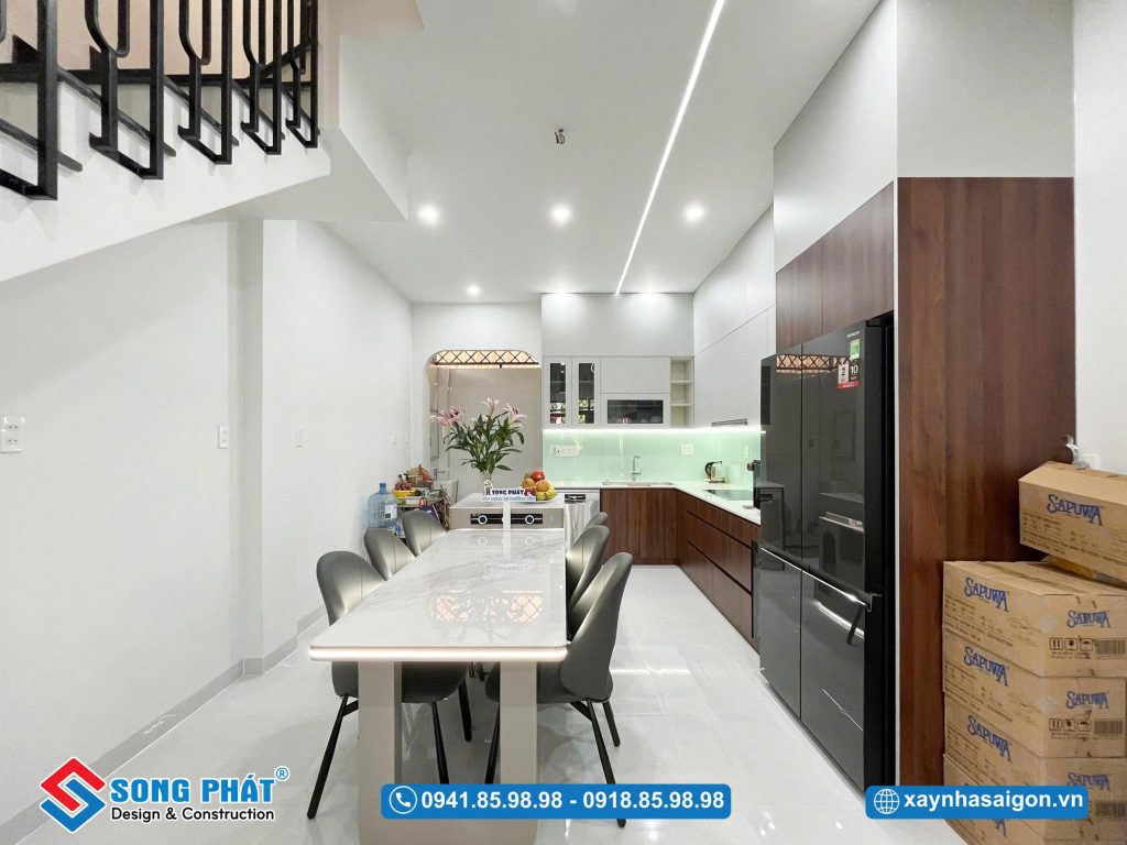 Khu bếp được bố trí khoa học, thuận tiện sử dụng.