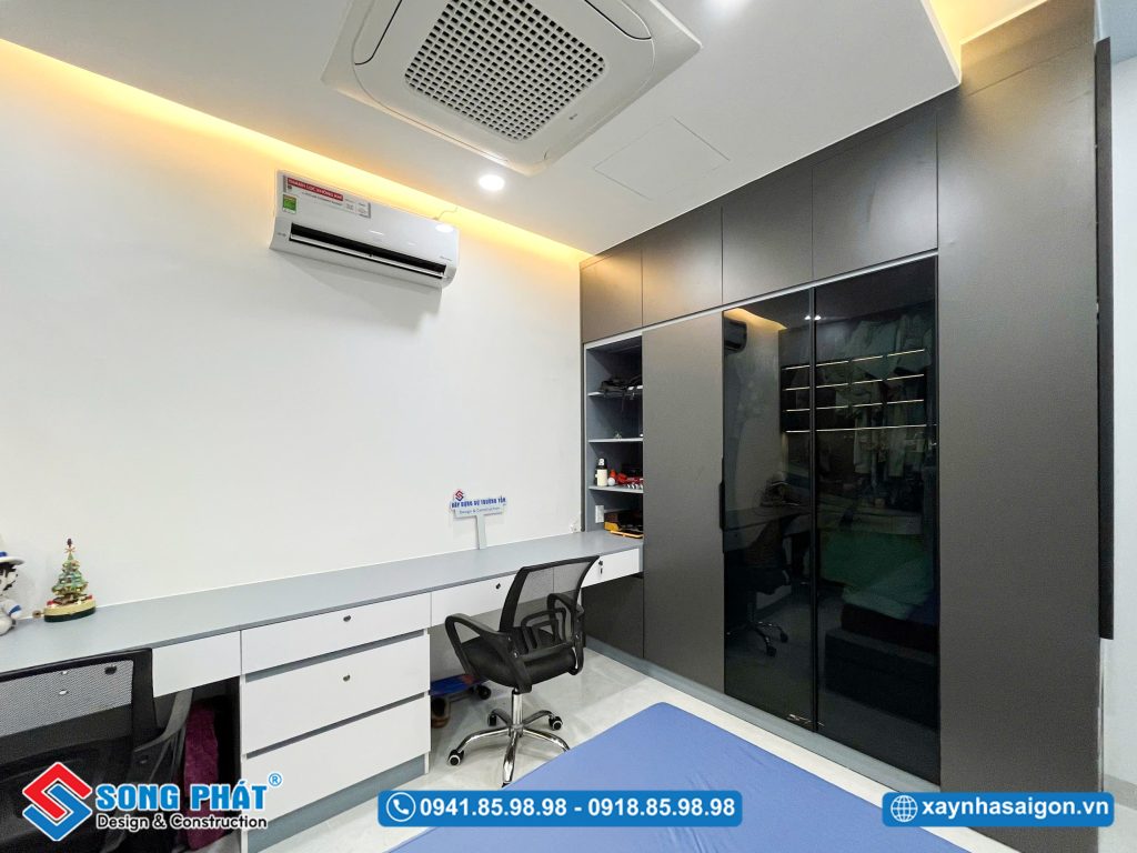 Không gian nghỉ ngơi phù hợp sinh hoạt của 2 bé