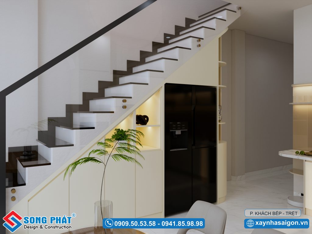 Tận dụng chân cầu thang làm tủ đựng vật dụng