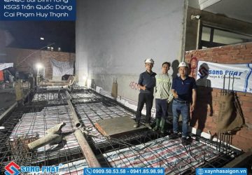 Đội ngũ Song Phát nghiệm thu thép sàn, giám sát quá trình đổ bê tông