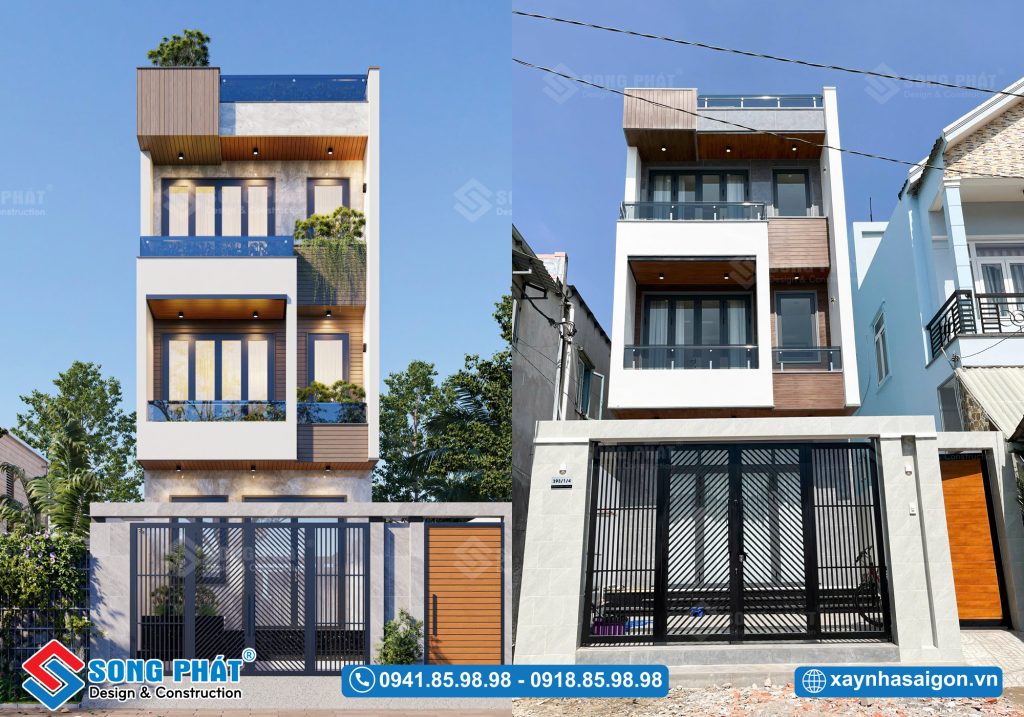 Mặt tiền hoàn thiện giống với phối cảnh 100%