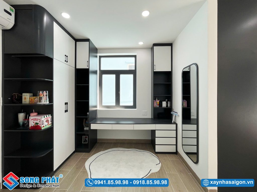 Tủ trang điểm kết hợp tủ quần áo tạo sự đồng nhất 