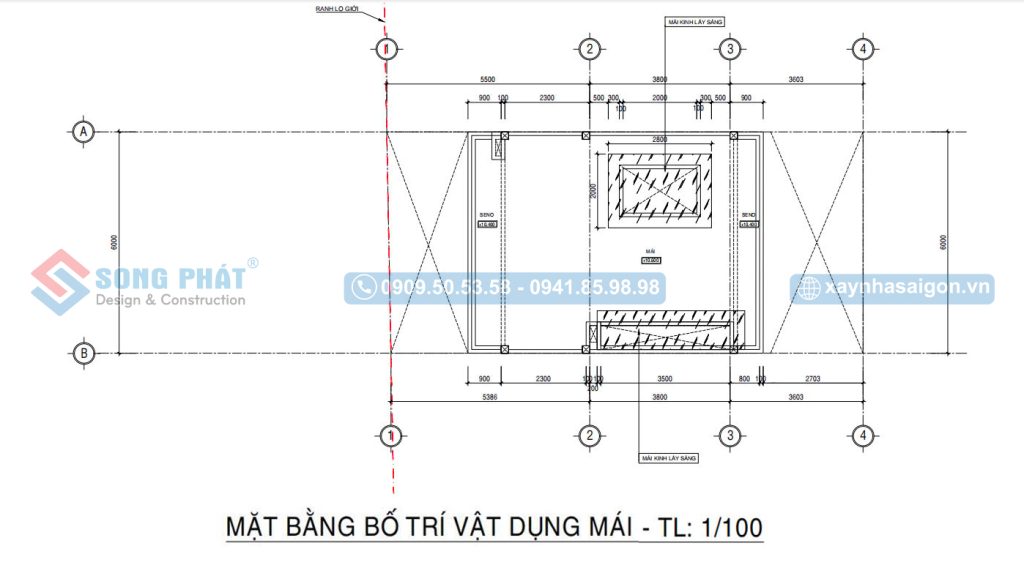 Mặt bằng bố trí vật dụng mái