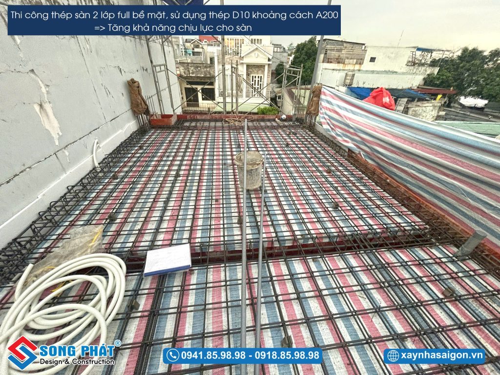 18/07 Thi công thép sàn lầu 2
