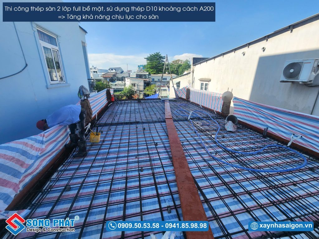 15/05 Hoàn thiện đi thép sàn lầu 1