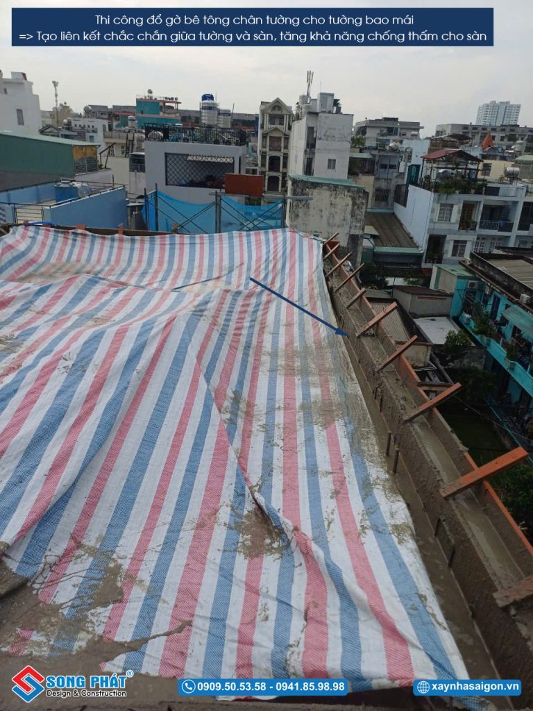 Hoàn thiện đổ bê tông sàn mái