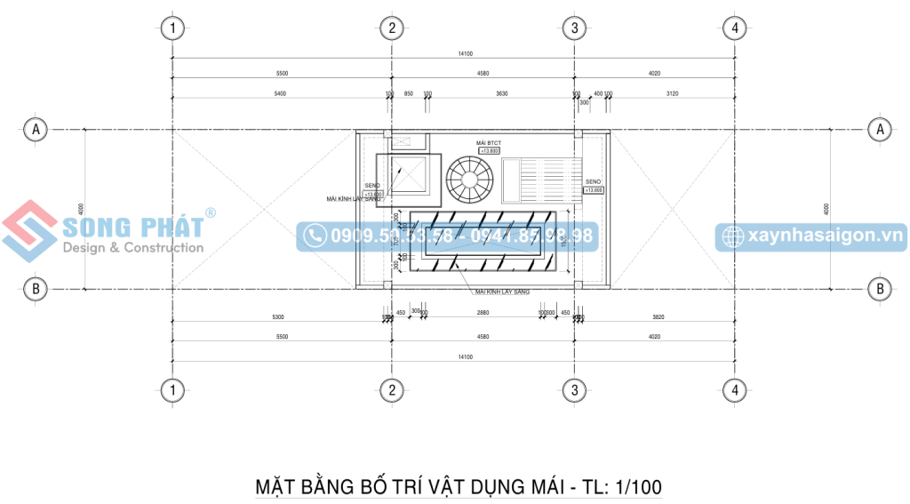 Mặt bằng mái BTCT