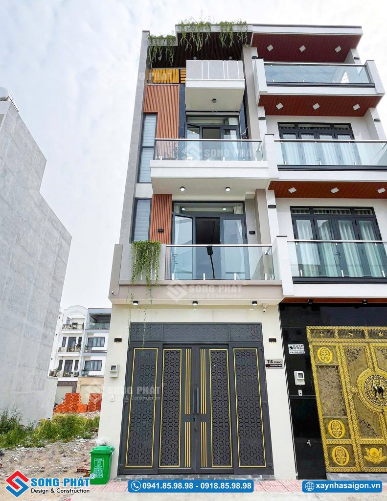 Màu sắc mặt tiền được phối hợp nhẹ nhàng, dễ nhìn và bền theo thời gian.