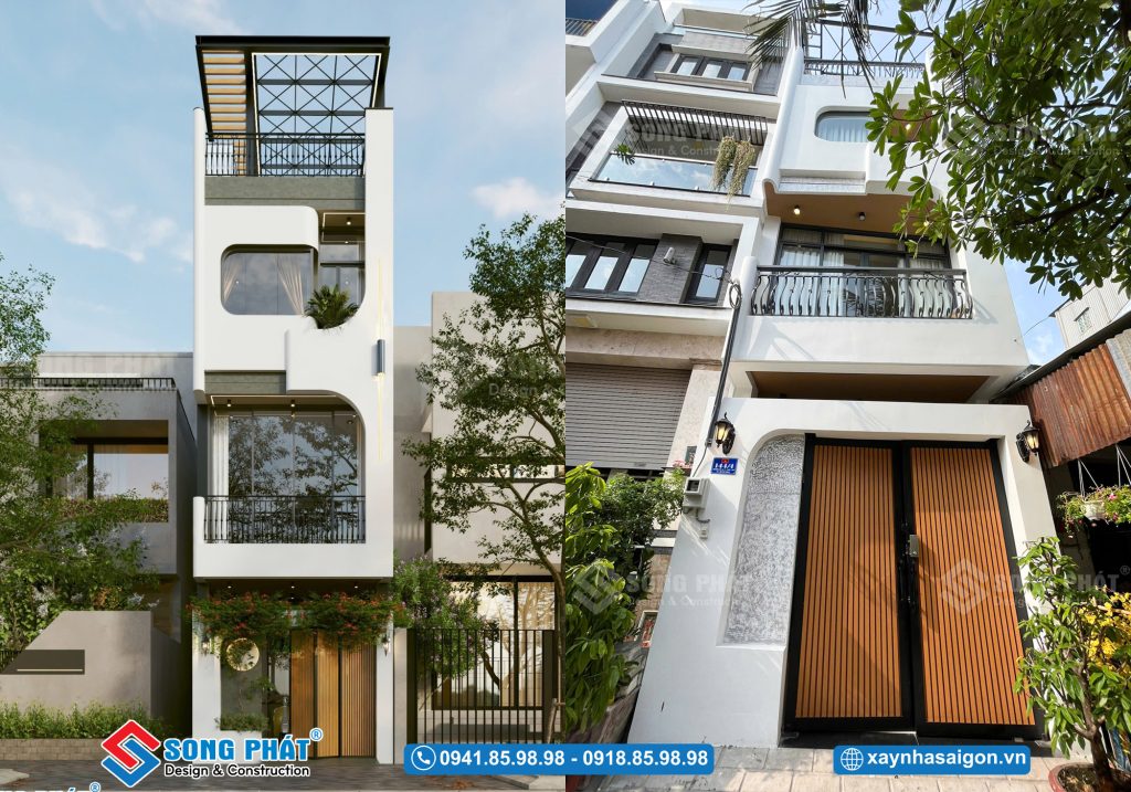 Mặt tiền thực tế giống với 3D 100%