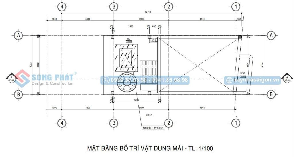 Mặt bằng bố trí vật dụng mái