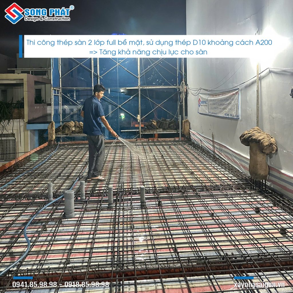 10/09 Hoàn thiện đi thép sàn lầu 3