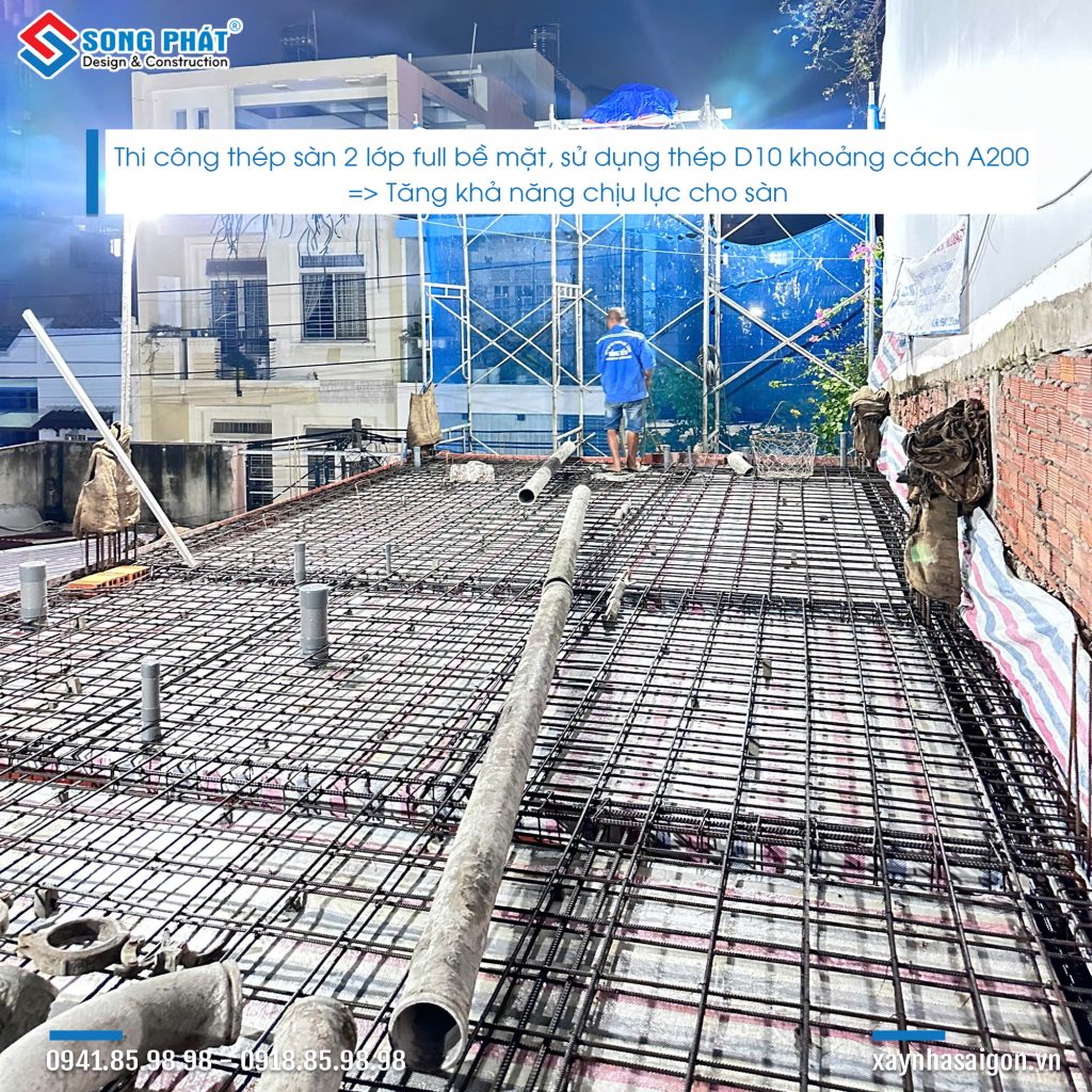 22/08 Hoàn thiện đi thép sàn lầu 2