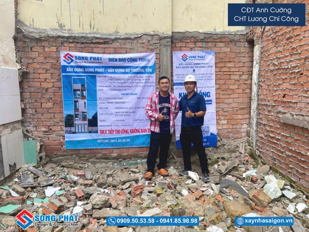 24/06 CĐT anh Cường cùng Song Phát có mặt tại buổi định vị khởi công