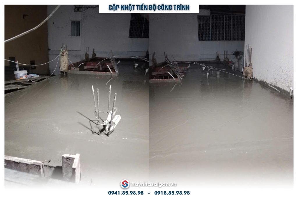 12/09 Hoàn thiện đổ bê tông sàn lầu 2
