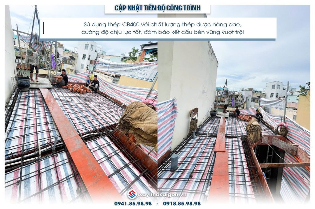 21/08 Hoàn thiện đi thép sàn lầu 3