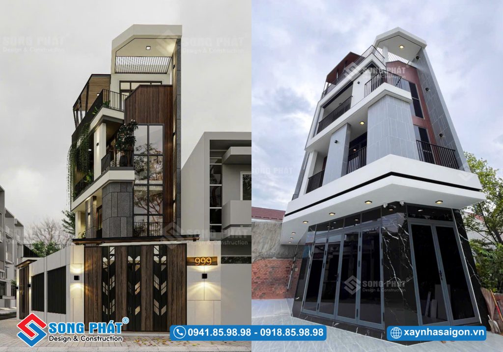 Mặt tiền hoàn thiện giống với phối cảnh 100%